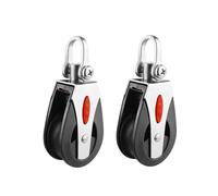 MENGKE 1 / 2pcs 1500 Lbs Cargar Polla Bloque Universal Cabeza Soltero polea Giratorio velero de Vela Liso rodamiento Bloqueo Cuerda Corredor Barco Accesorios(2Pcs Black)