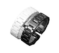 MENGKE 14mm 16mm 18mm 20mm 22mm Hebilla De Reloj De Plata De Y Correas De Reloj De Cerámica Blanca Pulseras De Correa For Hombres Y Mujeres(Black,18mm)