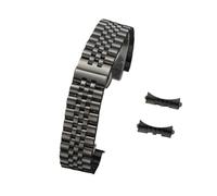 MENGKE 16/18/20/22 mm Compatible con correa de reloj de acero inoxidable macizo Jubilee Compatible con Rolex 12/13/14/17/19 mm Reemplazo de pulsera con correa de extremo plano y curvo(Black,12mm)