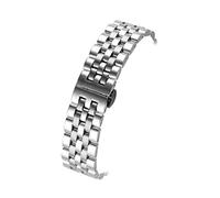 MENGKE 18mm 19 mm 20 mm 22 mm 24 mm de acero inoxidable sólido de acero inoxidable brazalete de acero inoxidable relojes de la correa Accesorios huecos finales curvados(Silver,20mm)