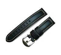 MENGKE 20 mm 22 mm 24 mm 26mm Hecho a mano Marrón Italiano Zwart Zwart Vintage Reloj de cuero genuino Correa de la banda compatible con Panerai Hombres relojes de reloj(Blue,22mm)