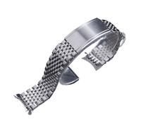 MENGKE Accesorios De Reloj Banda Extremo Curvo 18 Mm 19 Mm 20 Mm Correa De Reloj De Acero Inoxidable Sólido Compatible Con Pulsera Omega(Silver,18mm With logo)