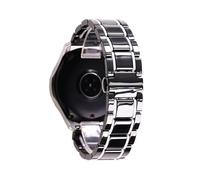 MENGKE Correa De Cerámica De Acero De 20 Mm Y 22 Mm Compatible Con Samsung Galaxy Watch4 5 40 Mm 45 44 Mm Pro Watch Band Pulsera Compatible Con Huawei Belt Bracelet(Black and white,24mm)