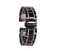 MENGKE Correa De Cerámica De Acero De 20 Mm Y 22 Mm Compatible Con Samsung Galaxy Watch4 5 40 Mm 45 44 Mm Pro Watch Band Pulsera Compatible Con Huawei Belt Bracelet(Black and pink,20mm)