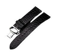 MENGKE Correa De Cuero De Cocodrilo Hecha A Mano Negra De Liberación Rápida Ultrafina 18 20 22MM Correa De Reloj Pulsera Suave Estilo Retro Pulsera De Hombre(Brack Butterfly,20mm)