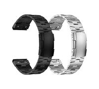 MENGKE Correa De Metal Titanio Compatible Con Garmin Forerunner 945/Fenix 7X Quickfit Pulsera Reemplazable 22 26MM Accesorios Negro/banda Plateada(Black,QuickFit 26mm)