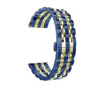MENGKE Correa de muñeca clásica de Acero Inoxidable de Metal Ajuste for Huawei Watch GT 2 4 Pulsera de Banda de 6 mm de 42 mm. Honor Pulsera mágica(Blue Gold_For GT 2 46mm)