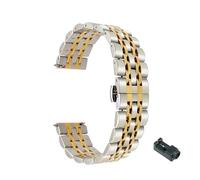 MENGKE Correa de muñeca clásica de Acero Inoxidable de Metal Ajuste for Huawei Watch GT 2 4 Pulsera de Banda de 6 mm de 42 mm. Honor Pulsera mágica(Silver Gold_For GT 2 42mm)