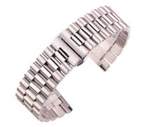MENGKE Correa De Reloj De Acero Inoxidable Macizo For Hombre Y Mujer, Pulsera Plateada Con Pulido Medio, 16mm, 18mm, 20mm, 21mm, 22mm, Accesorios(18mm)