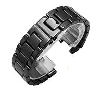MENGKE Correa De Reloj De Cerámica Compatible Con Pulsera De Cerámica Con Muescas GC(Black,16X10mm)