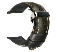 MENGKE Correa De Reloj De Cuero De Becerro Unisex De Moda 18mm 19mm 20mm 22mm 24mm 26mm Correa De Reloj Pulsera De Cuero De Cera De Aceite(Light Black S,26mm)