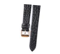 MENGKE Correa De Reloj De Cuero De Cocodrilo Hecha A Mano Patrón Redondo Pulsera De Liberación Rápida Ultrafina 18 19 20 21 22MM Negro Marrón Suave Correa De Hombre(D rose gold buckle,21mm)