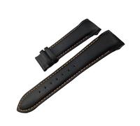 MENGKE Correa de reloj de cuero de vaca Compatible con Tissot T035 correa de reloj pulseras hebilla de mariposa reemplazo 22mm 23mm 24mm(Black orange noclasp,22mm)