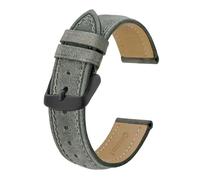 MENGKE Correa De Reloj De Cuero Genuino 14mm 17mm 18mm 19mm 20mm 21mm 22mm 23mm 24mm Pulsera De Repuesto For Hombres Y Mujeres(Grey-Black Buckle,16mm)