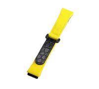 MENGKE Correa de reloj de cuero genuino con costura de lona de nailon for hombre de 25MM Compatible con la correa de reloj Richard for hombre MILLE(Yellow)
