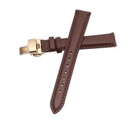 MENGKE Correa De Reloj De Cuero Genuino For Mujer Cierre De Mariposa Simple Sin Grano Pulsera De Reloj Blanco 12 13 14 15 16 17 Mm(Brown-Rose-B1,12mm)