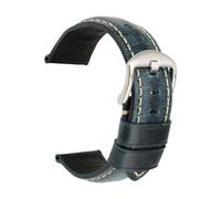 MENGKE Correa De Reloj De Cuero Genuino Retro Correa De Reloj De Cuero De Vaca De Cera De Aceite Correa De Reloj 18 20 22 24mm Mujeres Hombres Marrón Correa De Reloj Inteligente(Blue S_18mm)