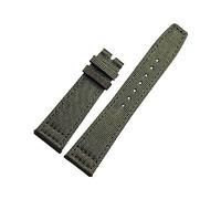 MENGKE Correa De Reloj De Tela De Lona De Nailon De 20mm, 21mm, 22mm, Compatible Con IWC Pilot, Cinturones Verdes Y Negros, Correas De Reloj De Pulsera(Green-Without Buckle,22mm)