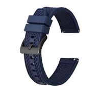 MENGKE Correa De Reloj Deportivo Fluororubber, Pulsera Resistente Al Agua De 18mm, 20mm Y 22mm Con Hebilla De Acero Inoxidable, Correa De Reloj Multicolor(Blue-Black Buckle,18mm)
