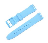 MENGKE Correa de silicona de Color caramelo Compatible con Swatch 12mm 16mm 17mm 19mm 20mm pulsera de repuesto de moda transparente accesorios de reloj(Color:Baby blue,Size:20mm)