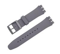 MENGKE Correa de silicona de Color caramelo Compatible con Swatch 12mm 16mm 17mm 19mm 20mm pulsera de repuesto de moda transparente accesorios de reloj(Color:Grey,Size:19mm)