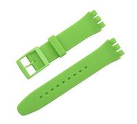MENGKE Correa de silicona de Color caramelo Compatible con Swatch 12mm 16mm 17mm 19mm 20mm pulsera de repuesto de moda transparente accesorios de reloj(Color:Green,Size:12mm)
