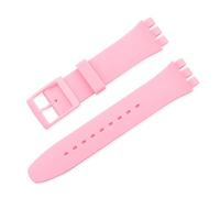 MENGKE Correa de silicona de Color caramelo Compatible con Swatch 12mm 16mm 17mm 19mm 20mm pulsera de repuesto de moda transparente accesorios de reloj(Color:Pink,Size:12mm)