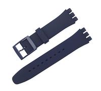 MENGKE Correa de silicona de Color caramelo Compatible con Swatch 12mm 16mm 17mm 19mm 20mm pulsera de repuesto de moda transparente accesorios de reloj(Color:Navy blue,Size:20mm)