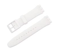 MENGKE Correa de silicona de Color caramelo Compatible con Swatch 12mm 16mm 17mm 19mm 20mm pulsera de repuesto de moda transparente accesorios de reloj(Color:White,Size:20mm)