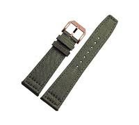 MENGKE Correas De Reloj De 20 Mm Compatibles Con IWC Pilot Portugués Portofino Correas De Reloj De Lona De Nailon Verde Azul Gris Negro Correas De Reloj Pulseras(Green-Rose Gold,21mm)