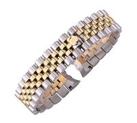 MENGKE Correas De Reloj De Metal De 20mm, Pulsera For Hombre, Correa De Reloj De Acero Inoxidable 316L, Correa De Reloj De Moda For Mujer, Accesorios De Hebilla Con Cierre Desplegable(Middle Gold)