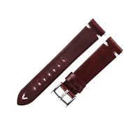 MENGKE Cuero reloj de reloj negro marrón oscuro aceite de cera de cuero correa de reloj italiano 18 mm 20 mm 22 mm de lanzamiento rápido Cinturón de cinturón de vaca hecho a mano(Dark Brown-silver_22m