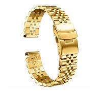 MENGKE Hombres Mira la correa de la banda STELL STELL DE IMPLEMENTACIÓN DE IMPLEACIÓN STEP SPEED MASTER MUCHACHA MUJER MUJER BANDA 18MM 19MM 20mm 22mm 23mm 24mm 26mm 28mm 30mm(Gold,23mm)