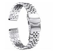 MENGKE Hombres Mira la correa de la banda STELL STELL DE IMPLEMENTACIÓN DE IMPLEACIÓN STEP SPEED MASTER MUCHACHA MUJER MUJER BANDA 18MM 19MM 20mm 22mm 23mm 24mm 26mm 28mm 30mm(Silver,24mm)