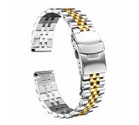MENGKE Hombres Mira la correa de la banda STELL STELL DE IMPLEMENTACIÓN DE IMPLEACIÓN STEP SPEED MASTER MUCHACHA MUJER MUJER BANDA 18MM 19MM 20mm 22mm 23mm 24mm 26mm 28mm 30mm(Silver gold,23mm)