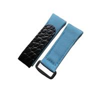MENGKE Lona De Nailon Negro Azul Gris Rojo De 25mm Con Correa De Reloj De Piel De Cocodrilo Compatible Con Richard Mille RM50 RM53 Pulsera De Correa De Reloj(Light Blue)