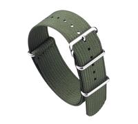 MENGKE Nueva Correa De Reloj Acanalada 18mm 20mm 22mm Correas De Reloj De Nailon Accesorios De Correa De Reloj Trenzada(Army Green_22mm)