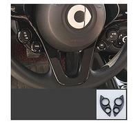 MENGKE Pegatina de protección de la decoración del botón del Volante del automóvil Pegatina de protección del Interior Accesorios de Estilo Interior for Mercedes Smart 453 FORTWO FORFOUR(Black)