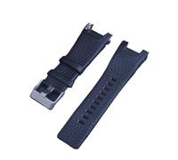 MENGKE Reloj de cuero genuino de cuero genuino de 32 mm negro se ajusta a la banda compatible con diesel Dz1430 dz1215 con herramienta(Black)