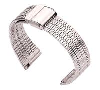 MENGKE Reloj De Pulsera De Acero Inoxidable, Correa De 20mm Y 22mm, Correa Fina Transpirable For Hombres Y Mujeres, Correa De Reloj Con Barra De Resorte De Liberación Rápida(Silver,20mm)