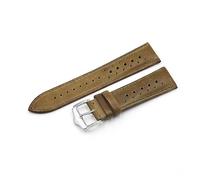 MENGKEG 18 Mm 20 Mm 22 Mm 24 Mm Correa De Reloj De Cuero Genuino Hecha A Mano Vintage Negro Azul Marrón Verde Correas De Reloj Banda De Reloj De For Hombres(Yellow green,24mm)