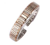 MENGKEG Accesorios De Reloj Profesional Compatible Con Longines L4 Series Mujeres Hombres Muñequera Correa De Acero Inoxidable Sólido Grosor 13 18 20 22 Mm(Silver rose,13mm with L0G0)