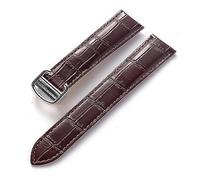 MENGKEG Correa de cuero de repuesto for hombre y mujer, cierre plegable, accesorios for correa de reloj de cuero de 17/18/20/22 mm(Brown,20)