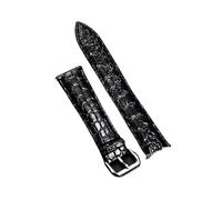 MENGKEG Correas De Reloj For Hombre Y Mujer, Correa De Reloj De Pulsera De Piel De Becerro De 16mm, 18mm, 20mm, 22mm Y 24mm, Accesorios For Reloj, Correa De Reloj De Cocodrilo(All Black,16mm)