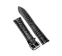 MENGKEG Correas De Reloj For Hombre Y Mujer, Correa De Reloj De Pulsera De Piel De Becerro De 16mm, 18mm, 20mm, 22mm Y 24mm, Accesorios For Reloj, Correa De Reloj De Cocodrilo(Black White Line,16mm)