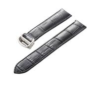 MENGKEG Reemplazo De Piel De Vaca Con Capa De Cabeza De Correa De Cuero Compatible Con Correa De Reloj De Globo Azul Cartier Accesorios De Pulsera For Hombres Y Mujeres(Black,18mm)