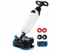 menglanchang Fregadora de Suelos Comercial Sin Cable, Máquina Limpiadora de Suelos 17 Pulgadas con Doble Cepillo Rotativo para Restaurantes, Hoteles, Talleres y Oficinas White