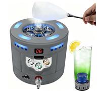 menglanchang MáQuina De Hielo Seco Y Enfriador RáPido De Copas 2 En 1 para Bares,Restaurantes,Hogar,Eventos Comerciales,Alta Cocina,GastronomíA Molecular,CafeteríAs Y PasteleríAs,Aportando úNico Grey