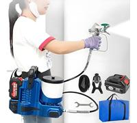 menglanchang MáQuina De PulverizacióN De Pintura A Alta PresióN 550w,2026 MáQuina De PulverizacióN InaláMbrica Sin Aire con 2× BateríA 21v,2l/Min,Tolva 6 Velocidades, Tolva 1.2l, 15mpa MáXima