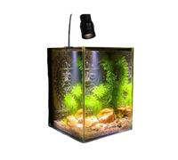 MENGLI-2024 Acuario de Peces Acuario de Vidrio Ultra Blanco for Escritorio, Sala Estar, Oficina, pecera Lucha, 15 × 20 cm